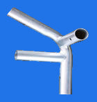 1 3/8" High Peak Left Side Reinforced End - 4 Way Fitting (HP4J1-138) - Tarps.com