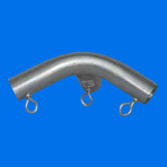1 3/8" High Peak Side or Top End with Eyebolts - 3 Way Fitting (FV3EB-138) - Tarps.com