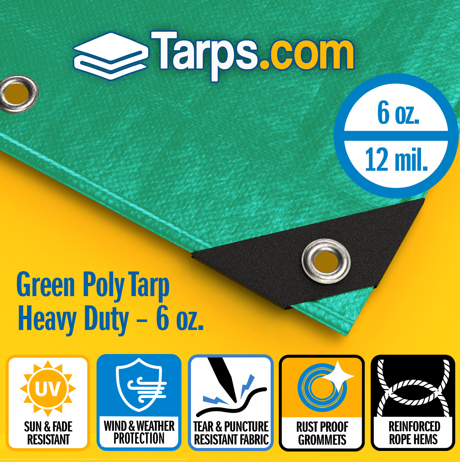 Green Heavy Duty Poly Tarps | Tarps.com