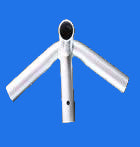 1 3/8" High Peak Top End with Center Pole - 4 Way Fitting (HP4D-138) - Tarps.com