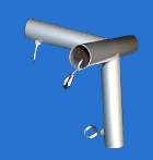 1 3/8" Slope Peak Bottom Side Up - 4 Way Fitting (SPB4-138) - Tarps.com