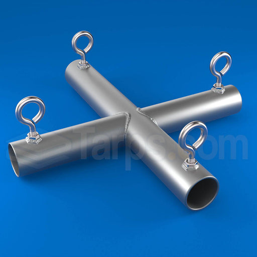 1" Flat Cross - 4 Way Fitting (FX-1) - Tarps.com