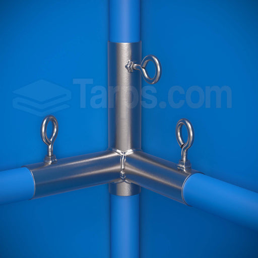 1" Flat Open Corner (slides up leg) - 3 Way Fitting (FO3-1) - Tarps.com