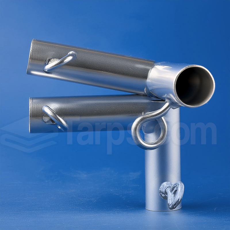 Load image into Gallery viewer, 1&quot; Low Peak Left Side Reinforced End - 4 Way Fitting (P4J1-1) - Tarps.com
