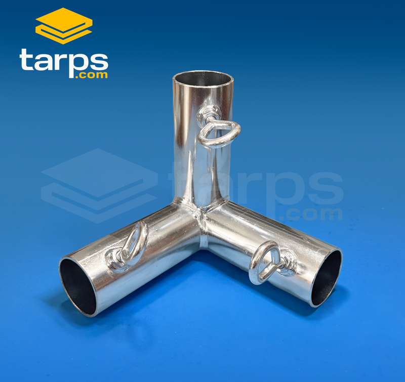Load image into Gallery viewer, 1 5/8" Flat Roof Corner - 3 Way Fitting (F3-158) - Tarps.com
