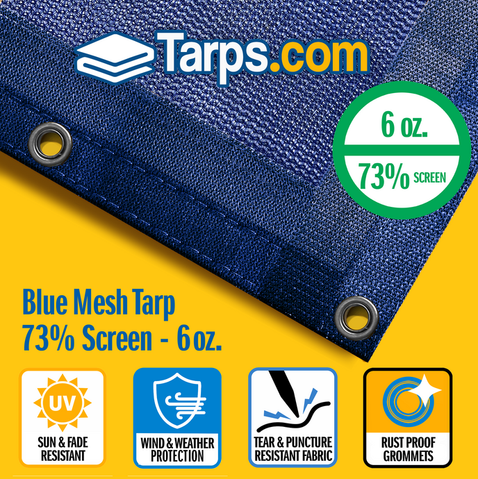 Blue Mesh Tarps - Tarps.com