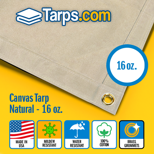 Natural Canvas Tarps - 16 oz - Tarps.com