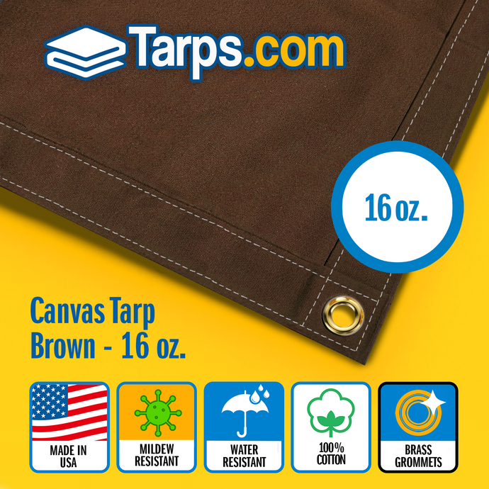Brown Canvas Tarps - 16 oz Cotton