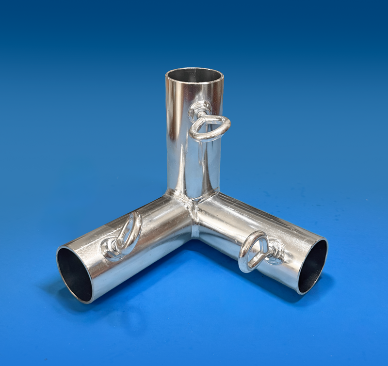 Load image into Gallery viewer, 1 5/8" Flat Roof Corner - 3 Way Fitting (F3-158) - Tarps.com
