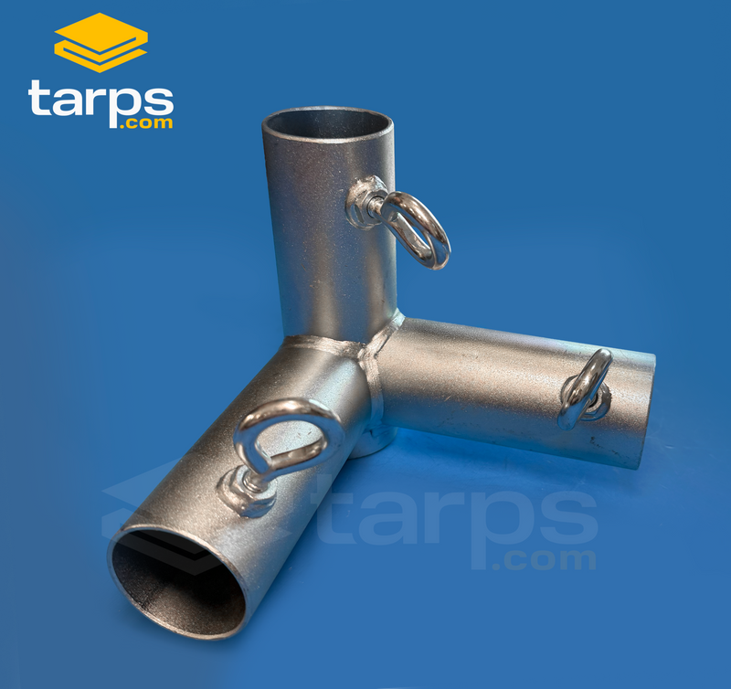 Load image into Gallery viewer, 1 5/8" Flat Open Corner - 3 Way Fitting (FO3-158) - Tarps.com
