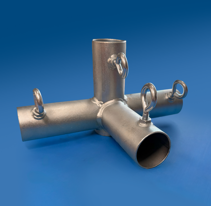 Load image into Gallery viewer, 1 5/8" Flat Roof 4 Way Open Fitting (FO4-158) - Tarps.com
