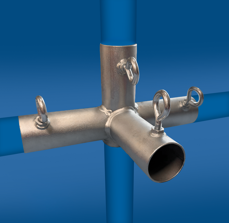 Load image into Gallery viewer, 1 5/8" Flat Roof 4 Way Open Fitting (FO4-158) - Tarps.com
