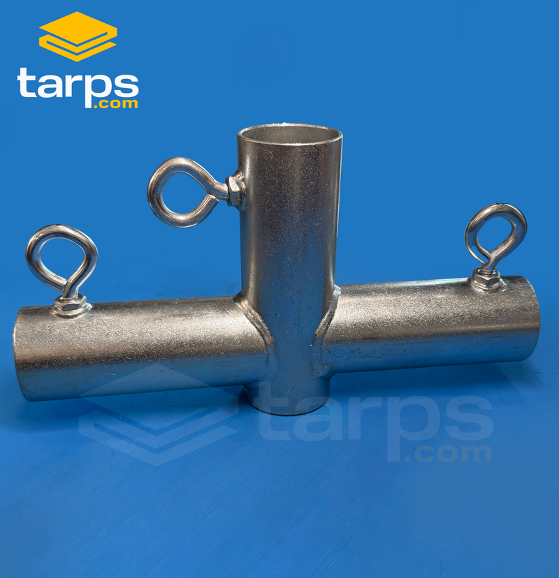 Load image into Gallery viewer, 1 5/8" Flat Open T - 3 Way Fitting (FOT-158) - Tarps.com
