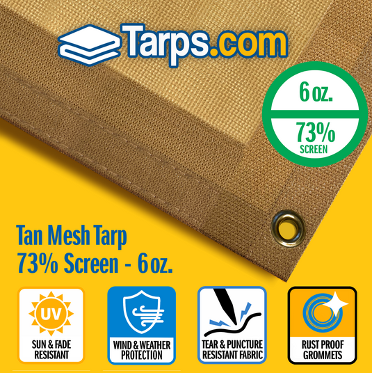 Tan Mesh Tarps - Tarps.com