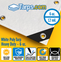 White Heavy Duty Poly Tarps - Tarps.com