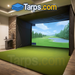 Golf Simulation Enclosure Kit with Screen & Side Panels - 8' x 12' - Tarps.com