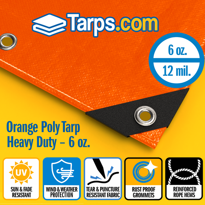 Orange Heavy Duty Poly Tarps - Tarps.com