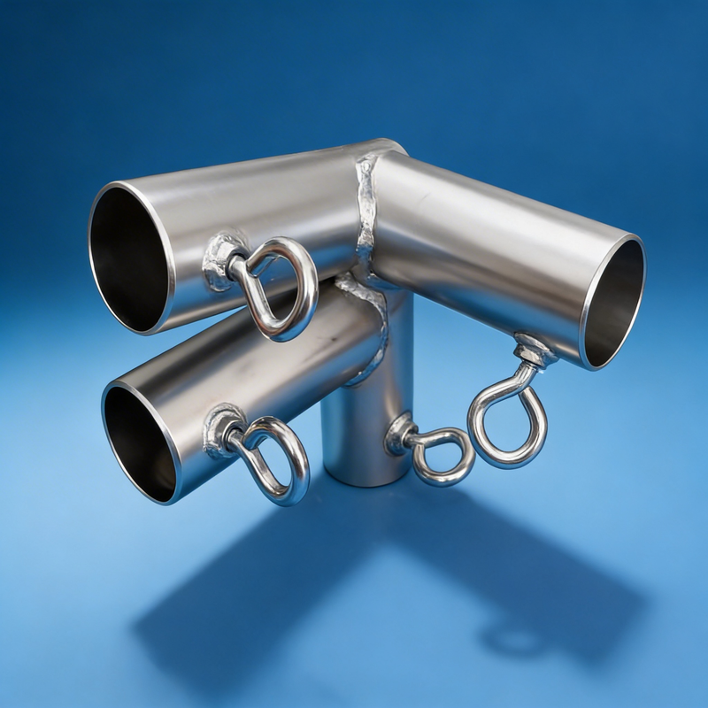 Load image into Gallery viewer, 1 5/8" Low Peak Left Side Reinforced End - 4 Way Fitting (P4J1-158) - Tarps.com
