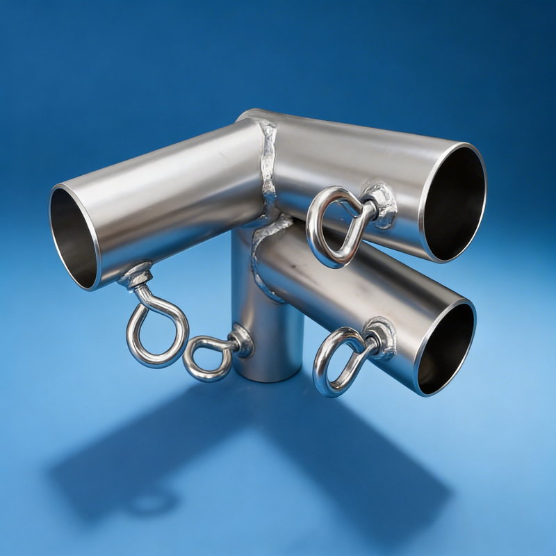 Load image into Gallery viewer, 1 5/8" Low Peak Right Side Reinforced End - 4 Way Fitting (P4J2-158) - Tarps.com
