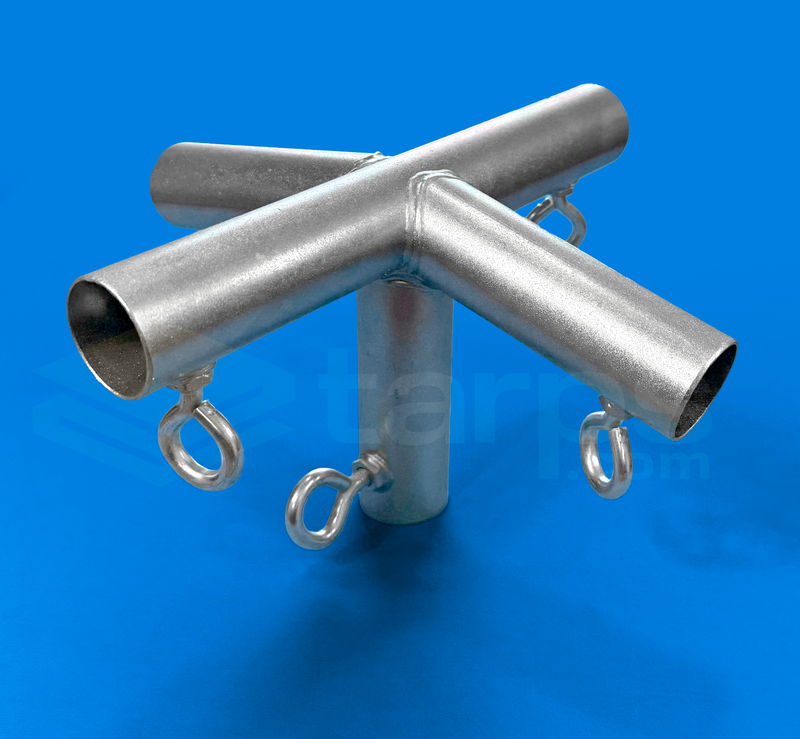 Load image into Gallery viewer, 1" Low Peak Top Center with Center Pole - 5 Way Fitting (P5F-1) - Tarps.com
