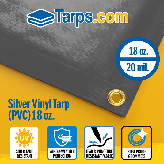 silver tarp Silver Vinyl PVC Tarps