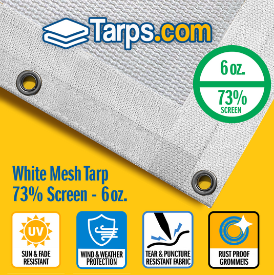 White Mesh Tarps - Tarps.com