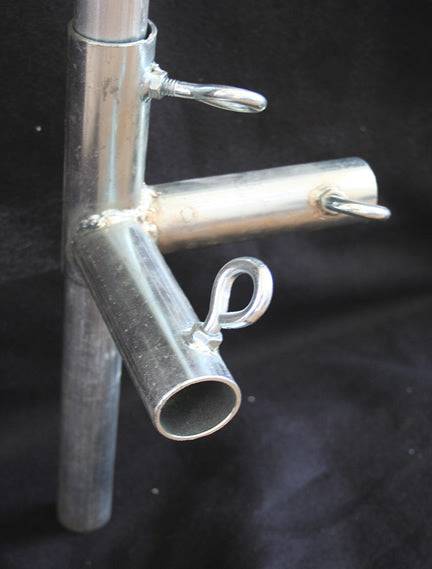 Load image into Gallery viewer, 1 3/8&quot; Flat Open Corner (slides up leg) - 3 Way Fitting (FO3-138) - Tarps.com
