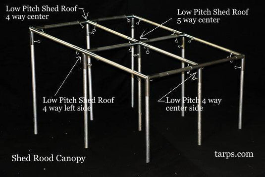 1 3/8" Slope Peak Bottom Side Up - 4 Way Fitting (SPB4-138) - Tarps.com