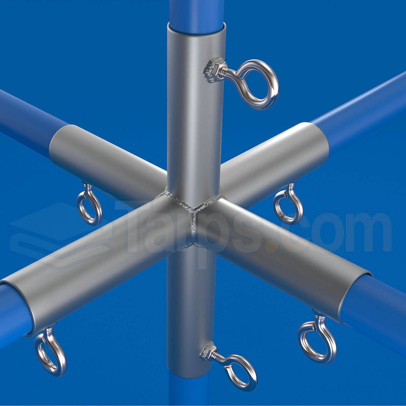 Load image into Gallery viewer, 1&quot; Flat  - 6 Way Fitting (F6-1) - Tarps.com
