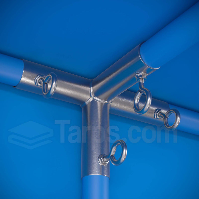 Load image into Gallery viewer, 1&quot; Flat Roof Center Side - 4 Way Fitting (F4-1) - Tarps.com
