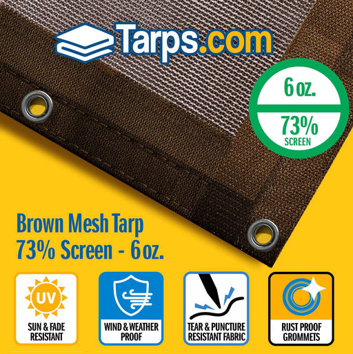Brown Mesh Tarps - Tarps.com