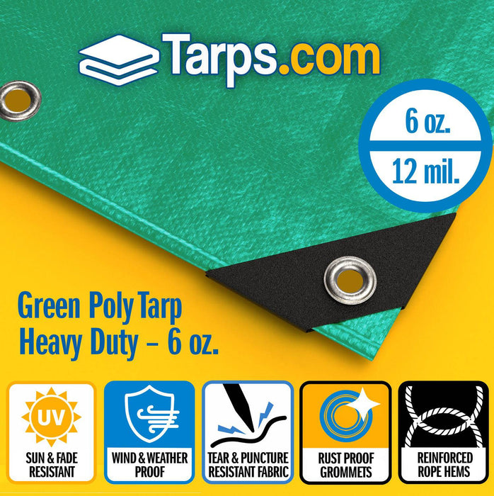 Green Heavy Duty Poly Tarps - Tarps.com