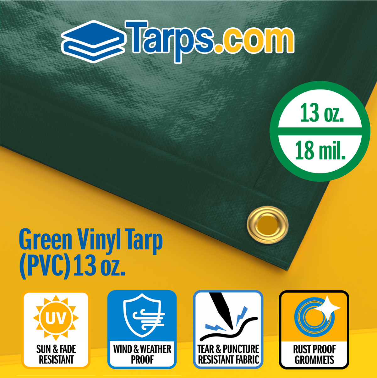 Green Vinyl PVC Tarps 13 oz