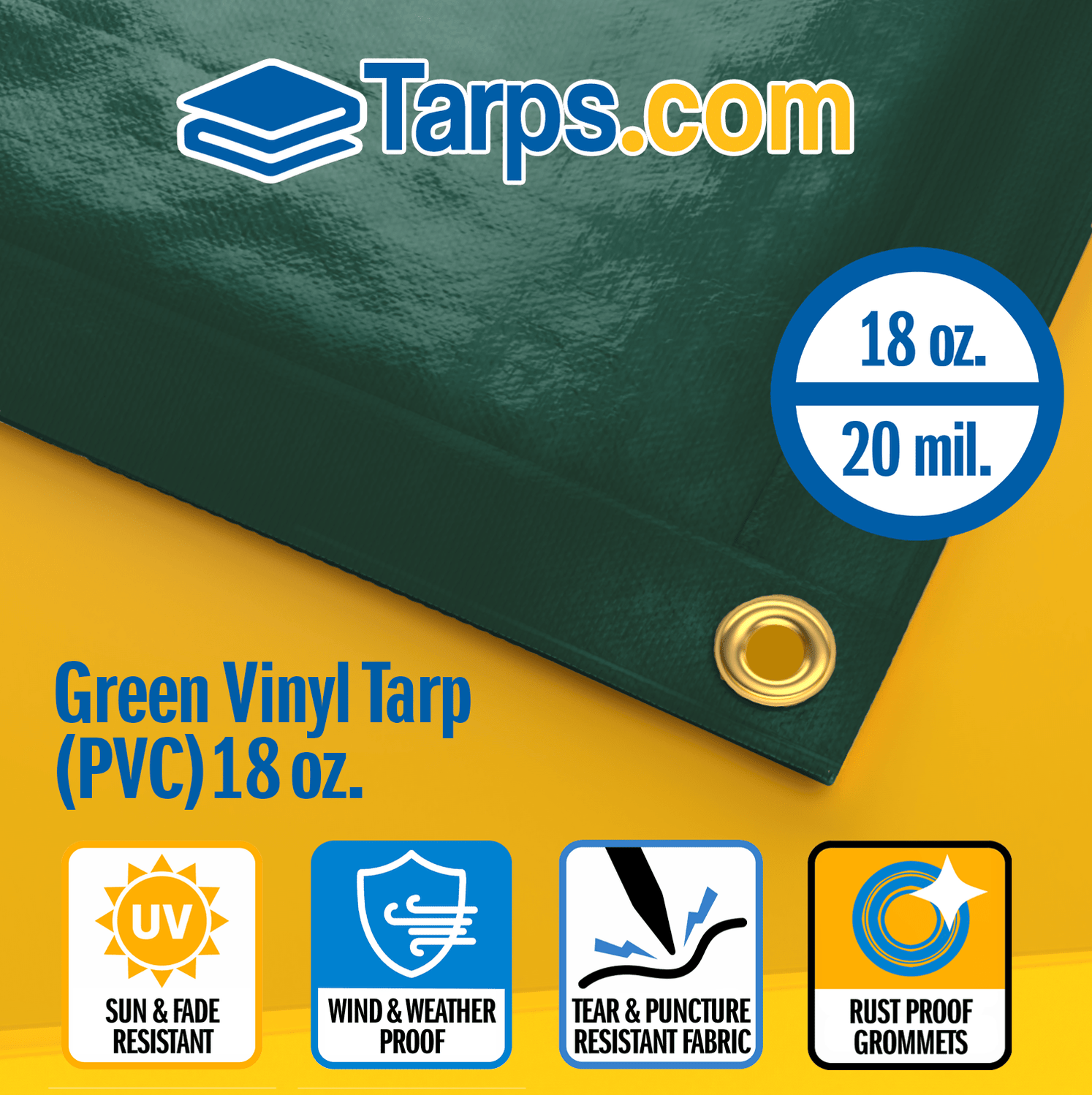 Green Vinyl PVC Tarps 18 oz