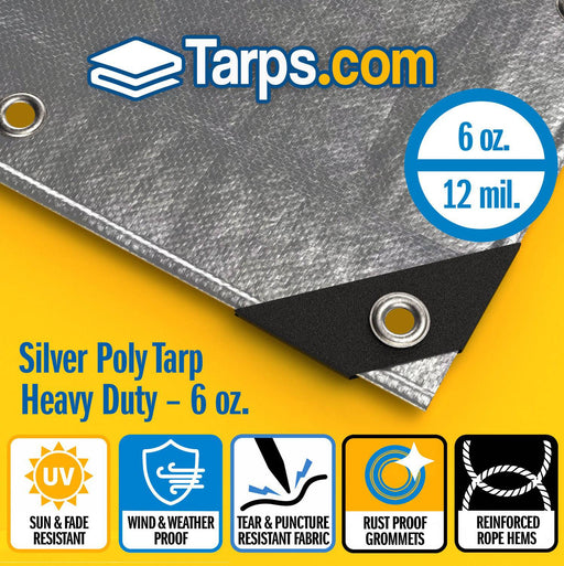 Silver Heavy Duty Poly Tarps - Tarps.com