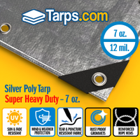 Silver Super Heavy Duty Poly Tarps - Tarps.com